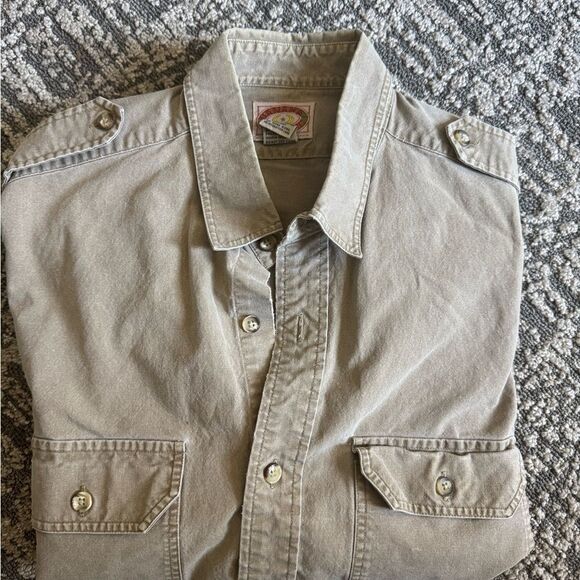 Vintage 1980s banana republic explorer Khaki Button-Up Shirt Hong Kong safari M - Picture 10 of 12